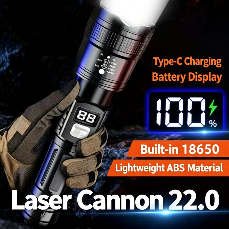 Tape Measure - Zoomable Tactical Laser FlashlightHigh Brightness Long