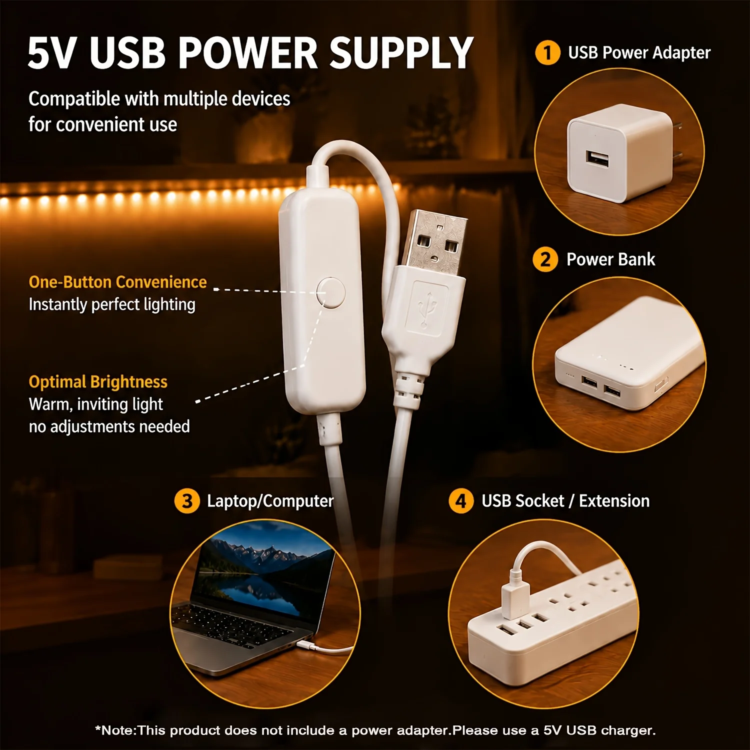 LED Strip Lights USB Button Co - đánh giá và giá Led Strip Lights