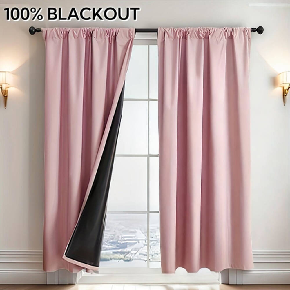 1pc 100% Blackout Curtain with - đánh giá và giá Curtain Rods