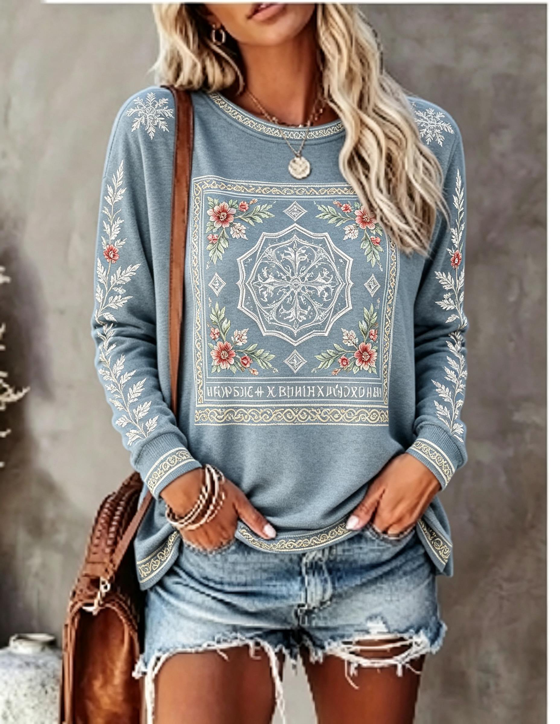 Women Crew Neck Long Sleeve T‑ - đánh giá và giá Wallpaper