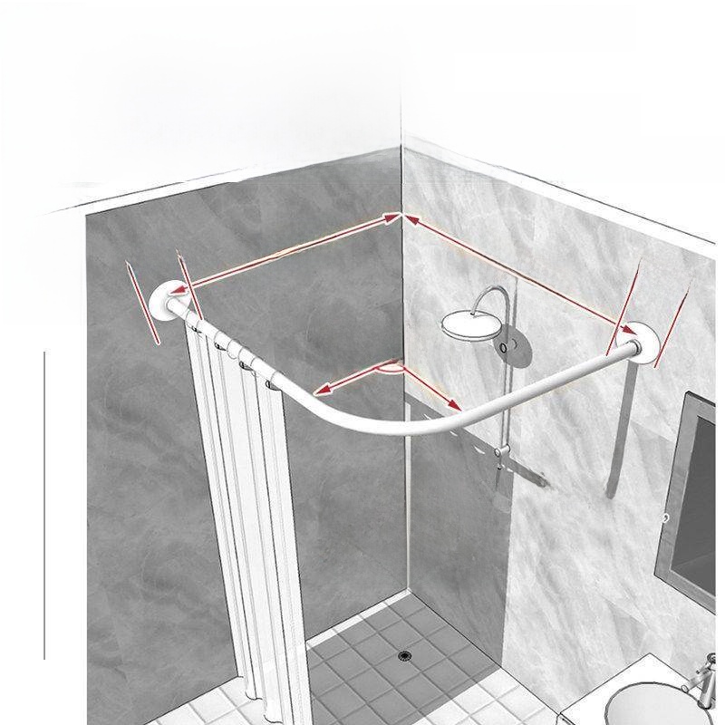 Arc Shaped Bathroom Shower Rod - đánh giá và giá Curtain Rods