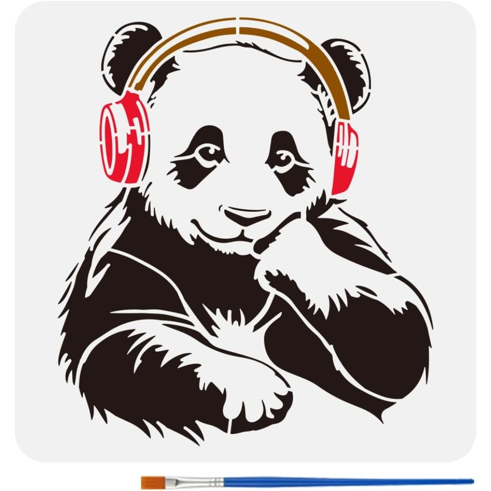Panda Stencil with a Paint Bru - đánh giá và giá Paint Brush