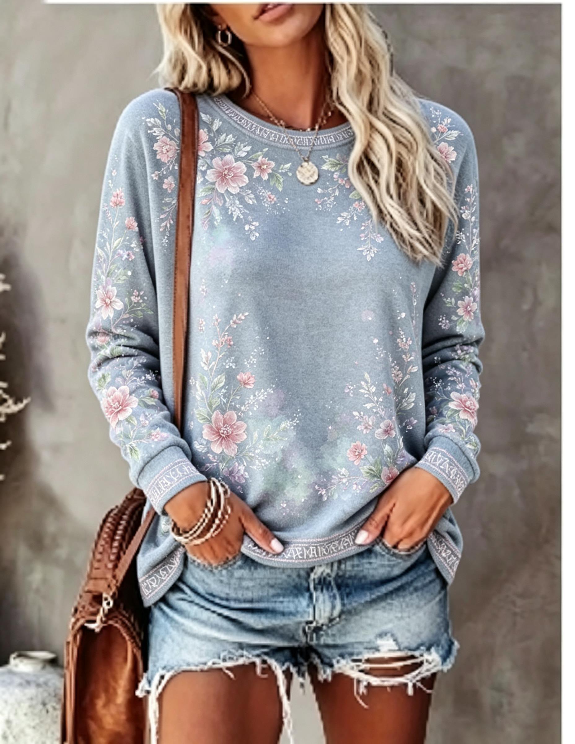 Women Crew Neck Long Sleeve T‑ - đánh giá và giá Wallpaper