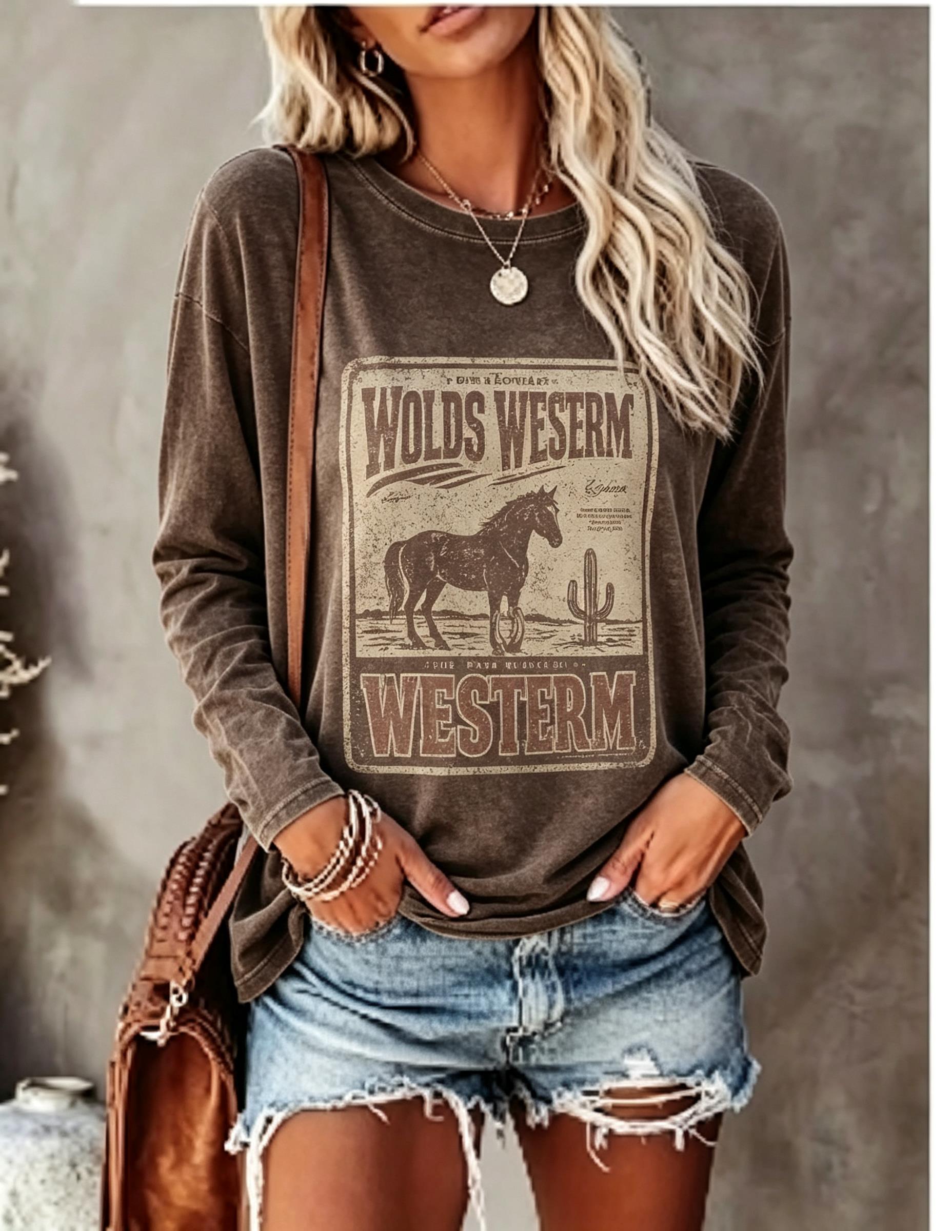 Women Long Sleeve T Shirt Vint - đánh giá và giá Wallpaper